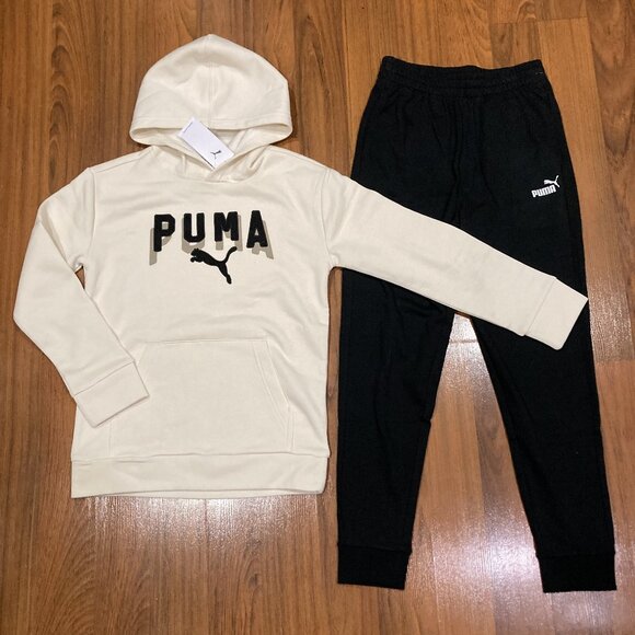 Puma Youth Set Boys Hoodie PANTS Tracksuit 2pc Size L (14-16) XL (18-20) New - Picture 1 of 5
